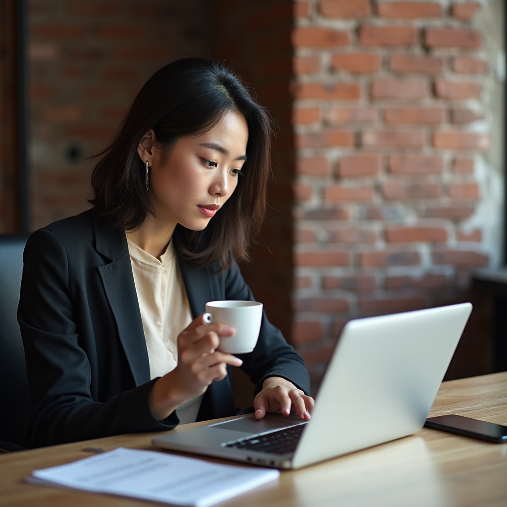 Majiteľ e-shopu analyzuje výsledky na laptope